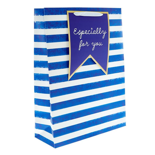 Extra Large Portrait Gift Bag - Blue Especially For You