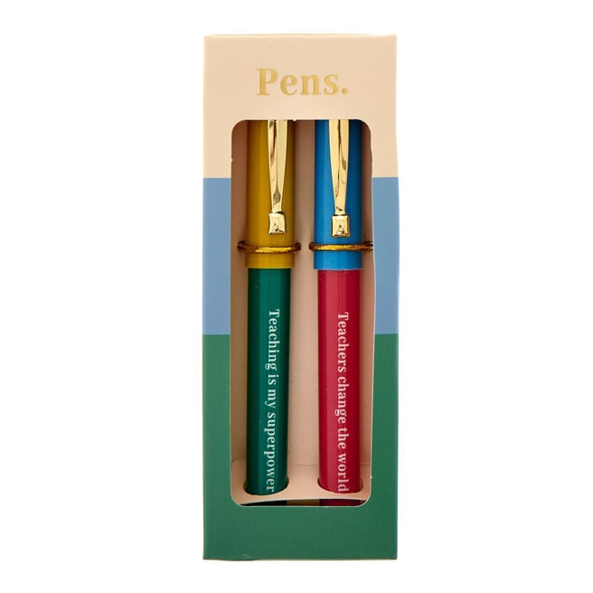 Colour Block Teacher Pens - Pack of 2