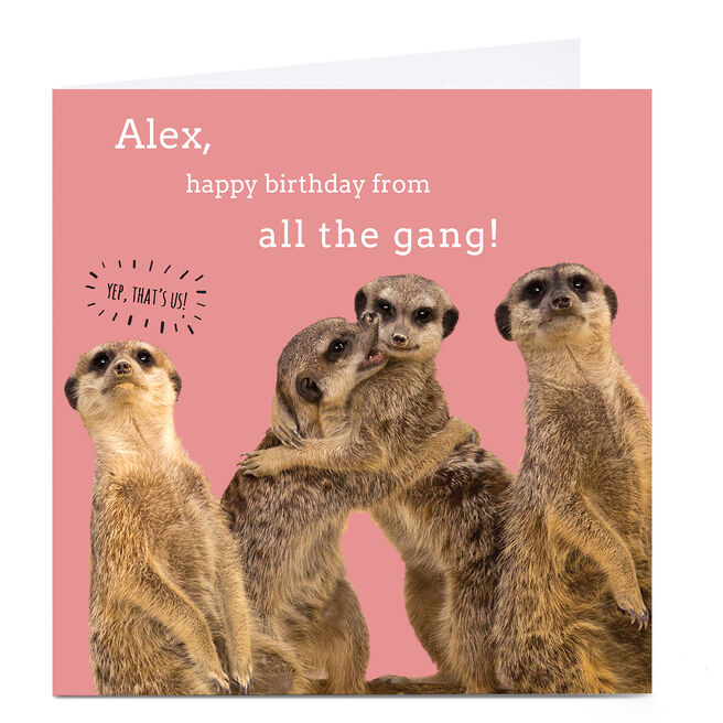 Personalised Birthday Card - Meerkat Gang