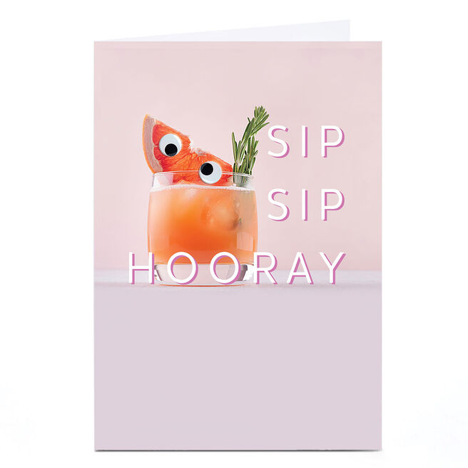 Personalised Birthday Card - Sip Sip Hooray