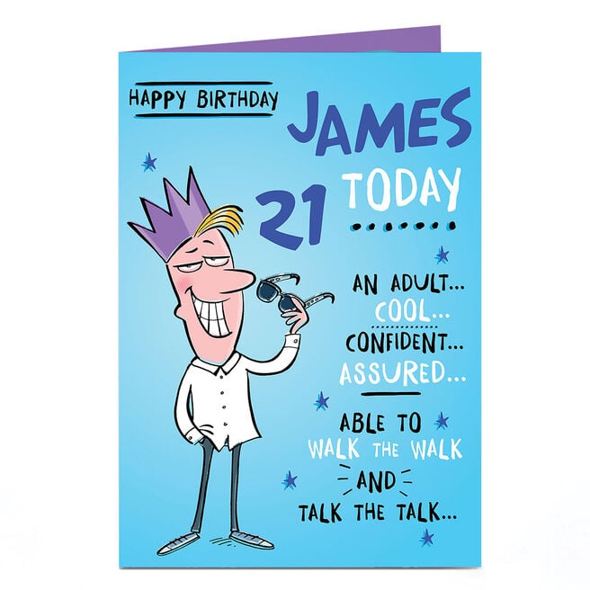 Personalised Birthday Card - Cool & Confident, Editable Age