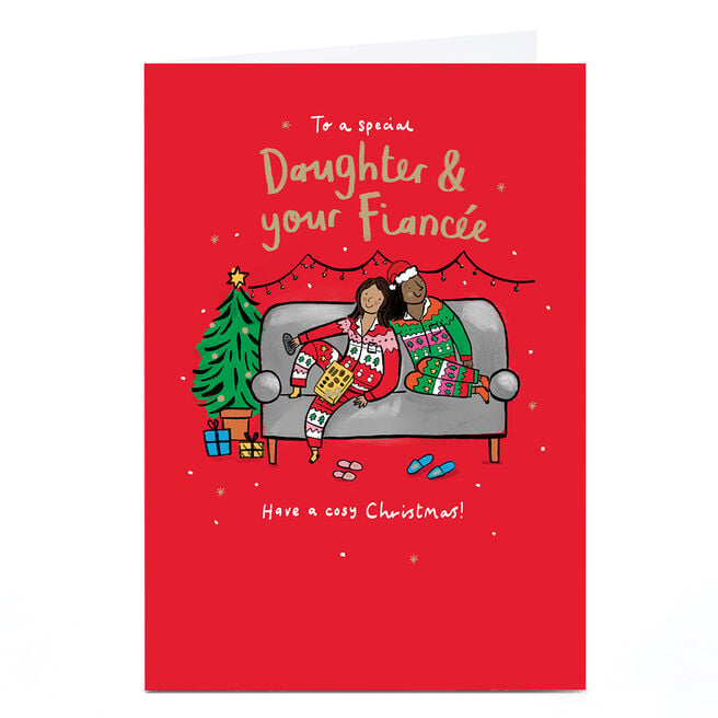 Christmas Card - Cosy Christmas, Daughter & Fiancee