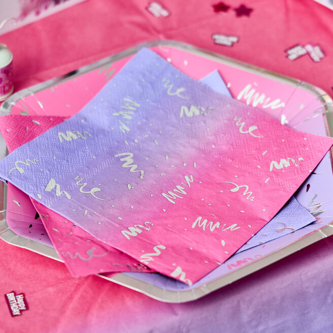 Pink Ombre Paper Napkins - Pack of 20