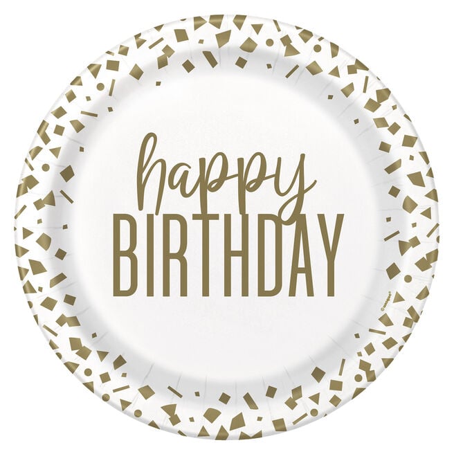 Gold Confetti Birthday Party Tableware - 16 Guests