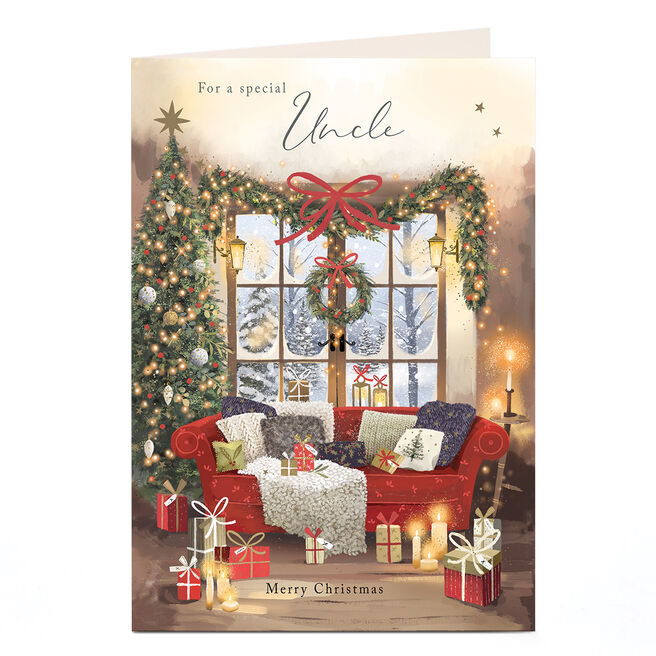 Christmas Card - Festive Living Room, Uncle