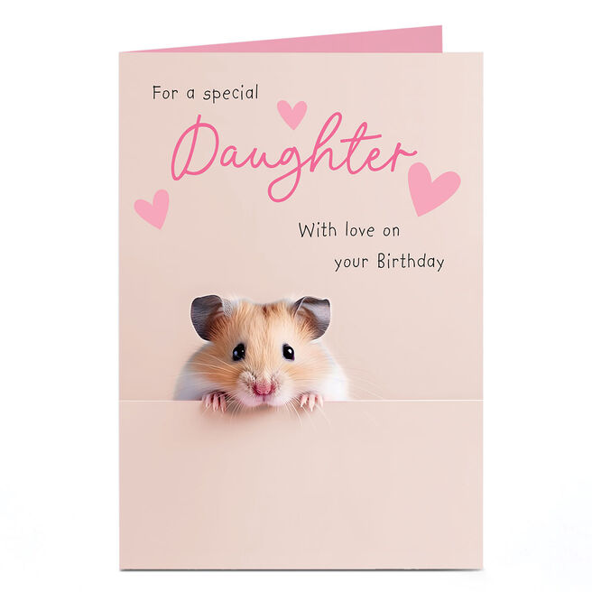 Birthday Card - Cute Hamster Love on Your Birthday, Daughter