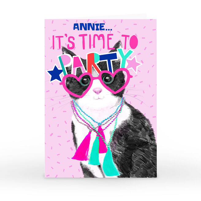 Personalised Bev Hopwood Birthday Card - It's Time To Party