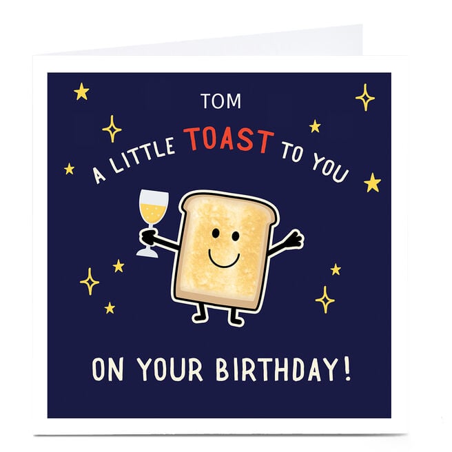 Personalised Pop! Birthday Card - A Little Toast To You