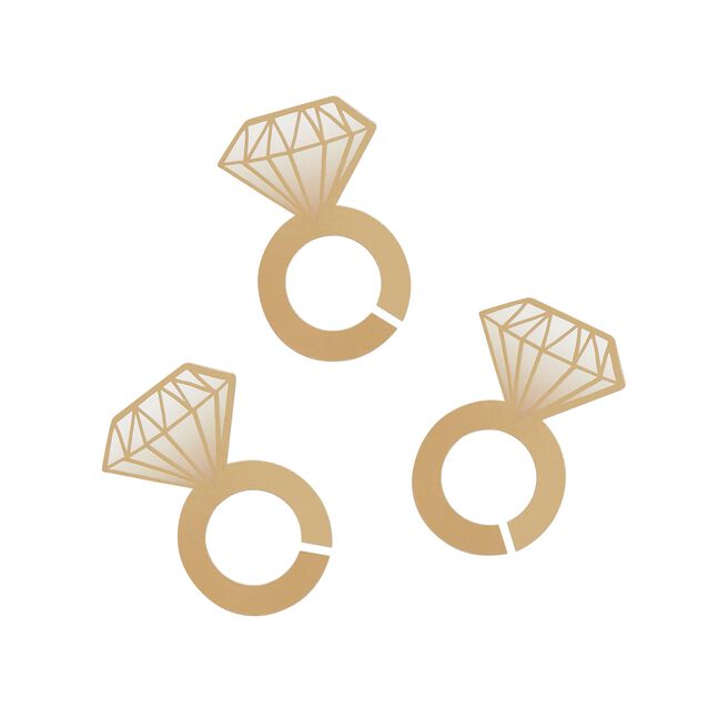 Diamond Ring Glass Decorations - Pack of 12