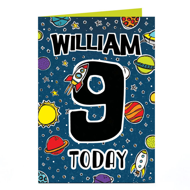 Personalised Any Age Birthday Card - Space Rockets