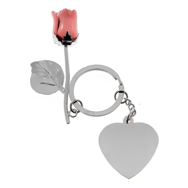 Silver Plated Rose Keyring