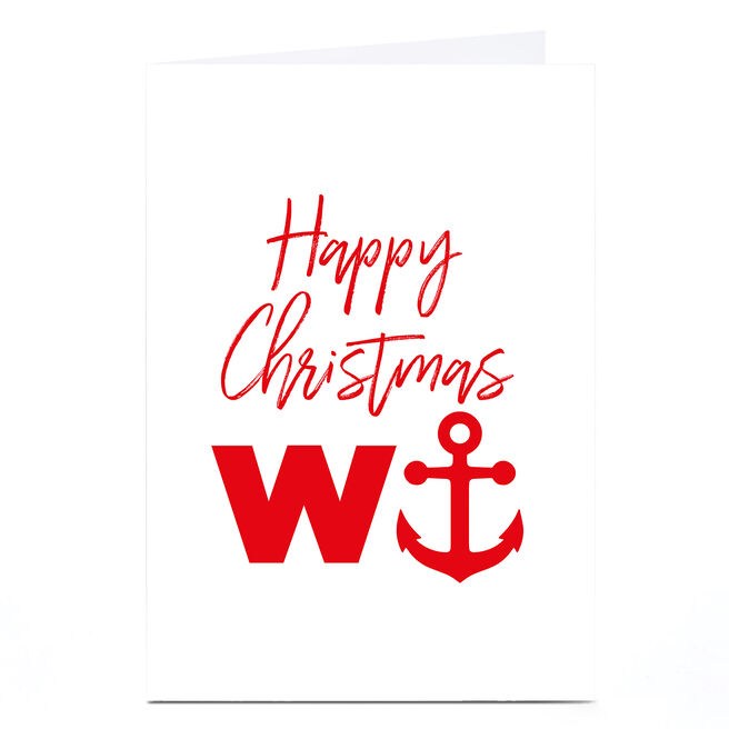 Personalised Punk Christmas Card - W Anchor 