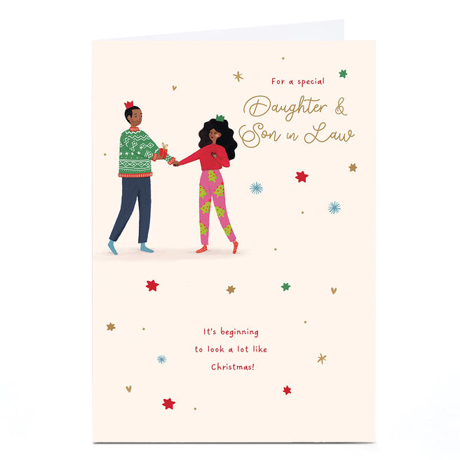 Personalised Christmas Card - Beginning to Look a Lot Like Christmas, Daughter & Son-in-Law
