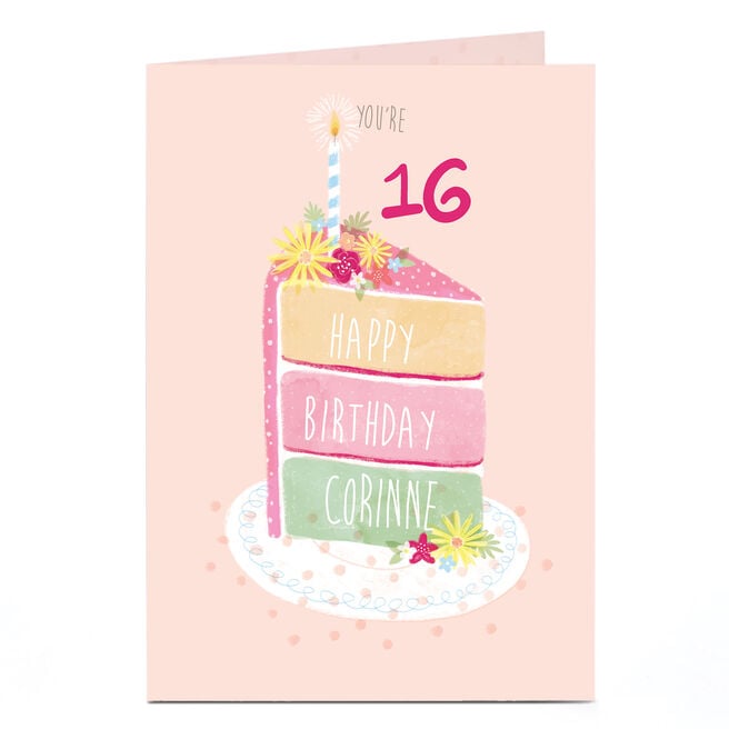 Personalised Birthday Card - Birthday Cake, Any Age