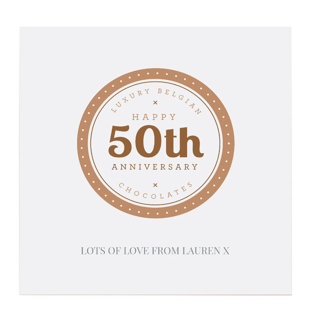 Personalised Belgian Chocolates - 50th Anniversary