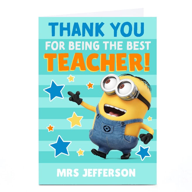 Personalised Minions Card - Thank You For Being The Best Teacher!