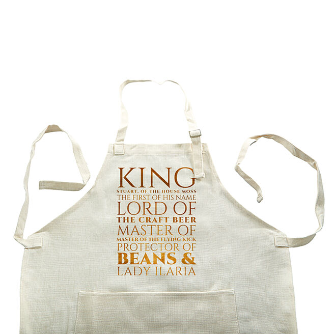 Personalised Apron - King, Lord, Master, Protector