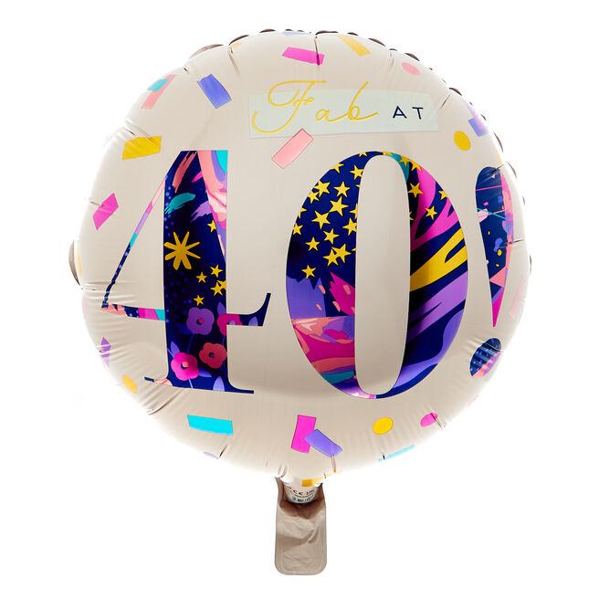18-Inch Fab At 40 Foil Helium Balloon