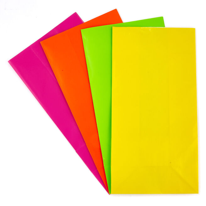 Multi-Coloured Paper Party Bags - Pack Of 10 