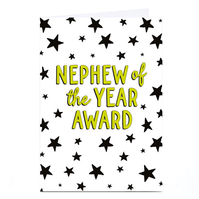 Personalised Birthday Card - Nephew Of The Year Award, Nephew