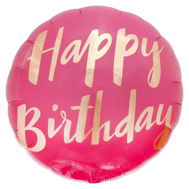 Pink Happy Birthday 31-Inch Foil Helium Balloon 