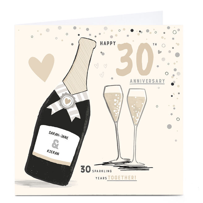 Personalised 30th Anniversary Card - Sparkling Years Together