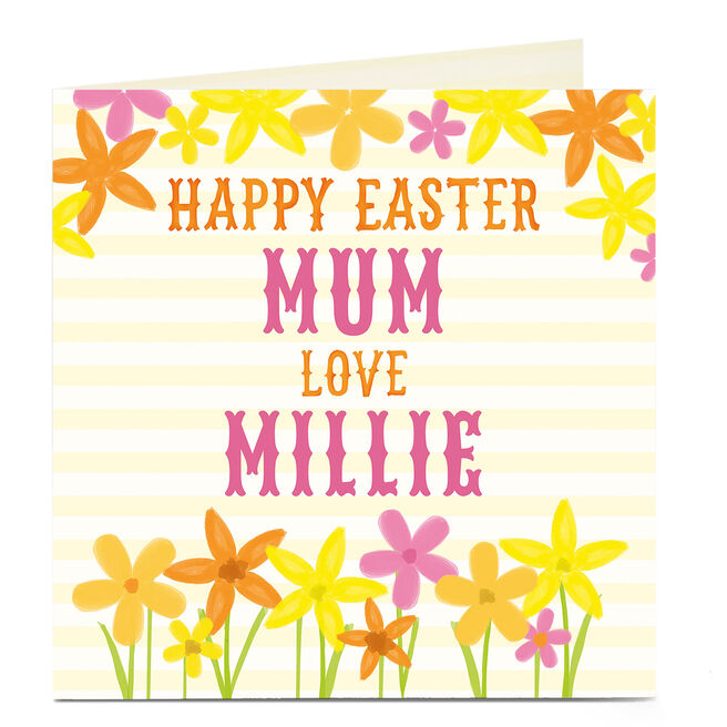Personalised Easter Card - Spring Flowers