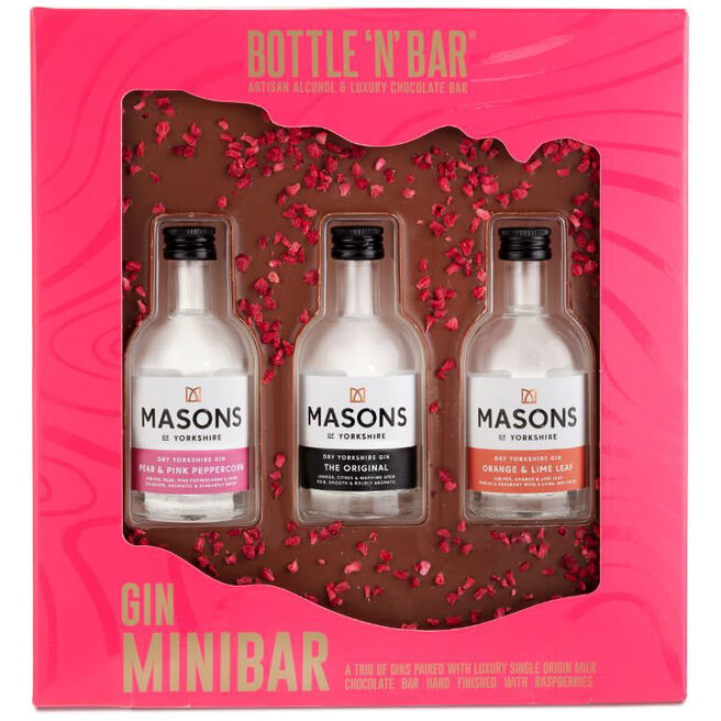 Bottle 'n' Bar Gin Minibar with Milk Chocolate