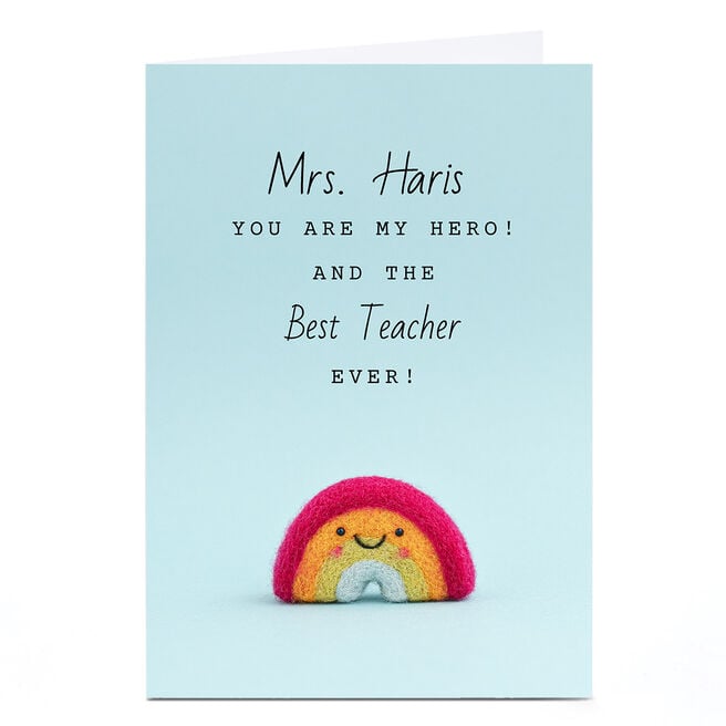 Personalised Lemon and Sugar Card - Best Teacher Rainbow
