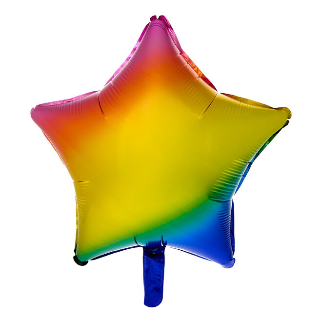 Rainbow Star 19-Inch Foil Helium Balloon