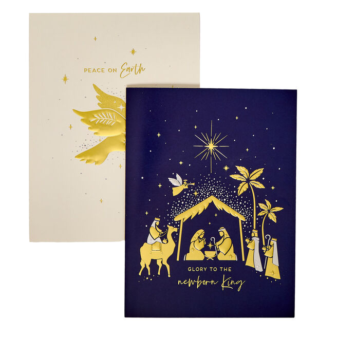 10 Deluxe Religious Charity Christmas Cards - 2 Designs