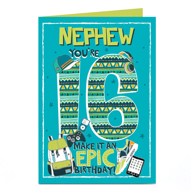 Personalised 16th Birthday Card - Nephew Epic Birthday 