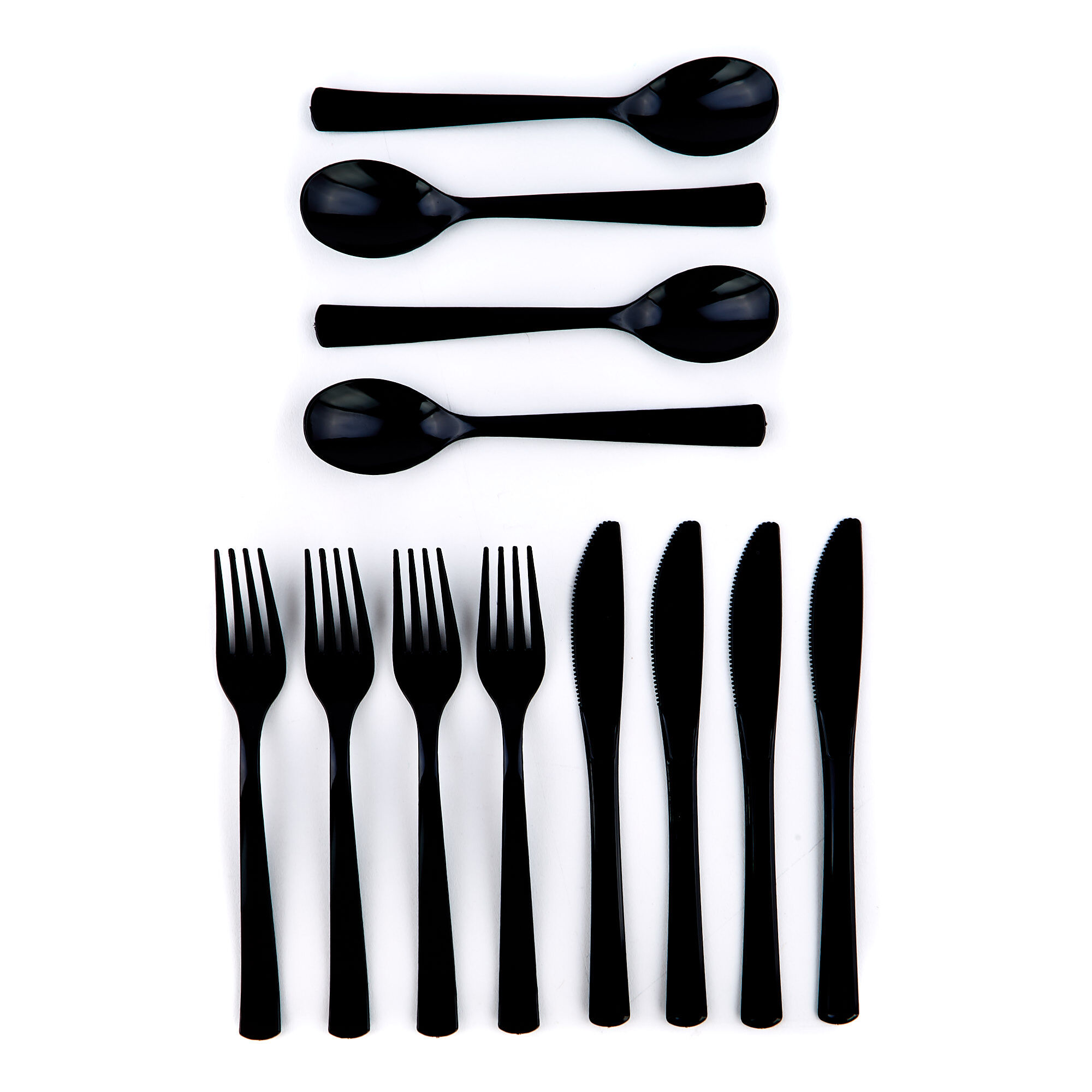 Buy Black Plastic Cutlery Set 18 Pieces for GBP 1.99 Card Factory UK