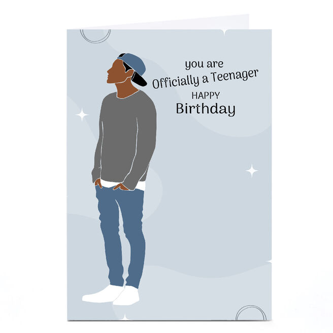 Personalised Bleu Hyacinth Card - Officially a Teenager