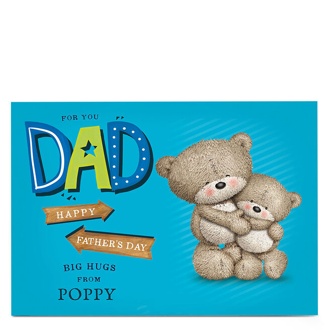 Hugs Personalised Father's Day Card - Big Hugs Blue