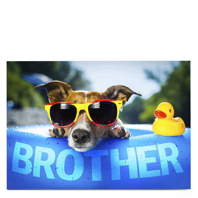 Personalised Card - Dog In Sunglasses, Brother