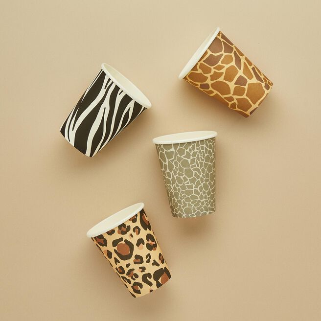 Animal Print Paper Cups - Pack of 8