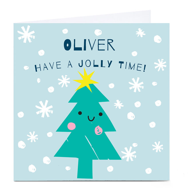 Personalised Squirrel Bandit Christmas Card - Jolly Time 