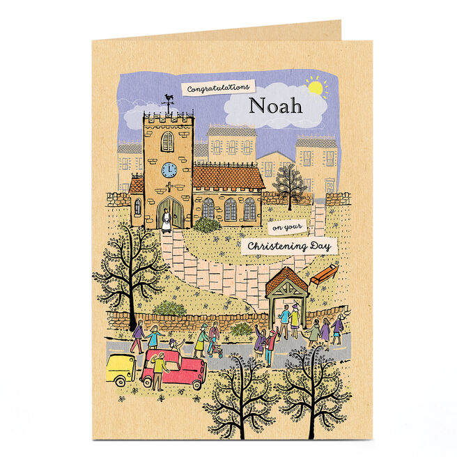 Personalised Christening Card - Church Scene