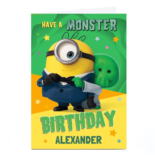 Personalised Minions & Monsters Birthday Card - Have a Monster Birthday, Any Name