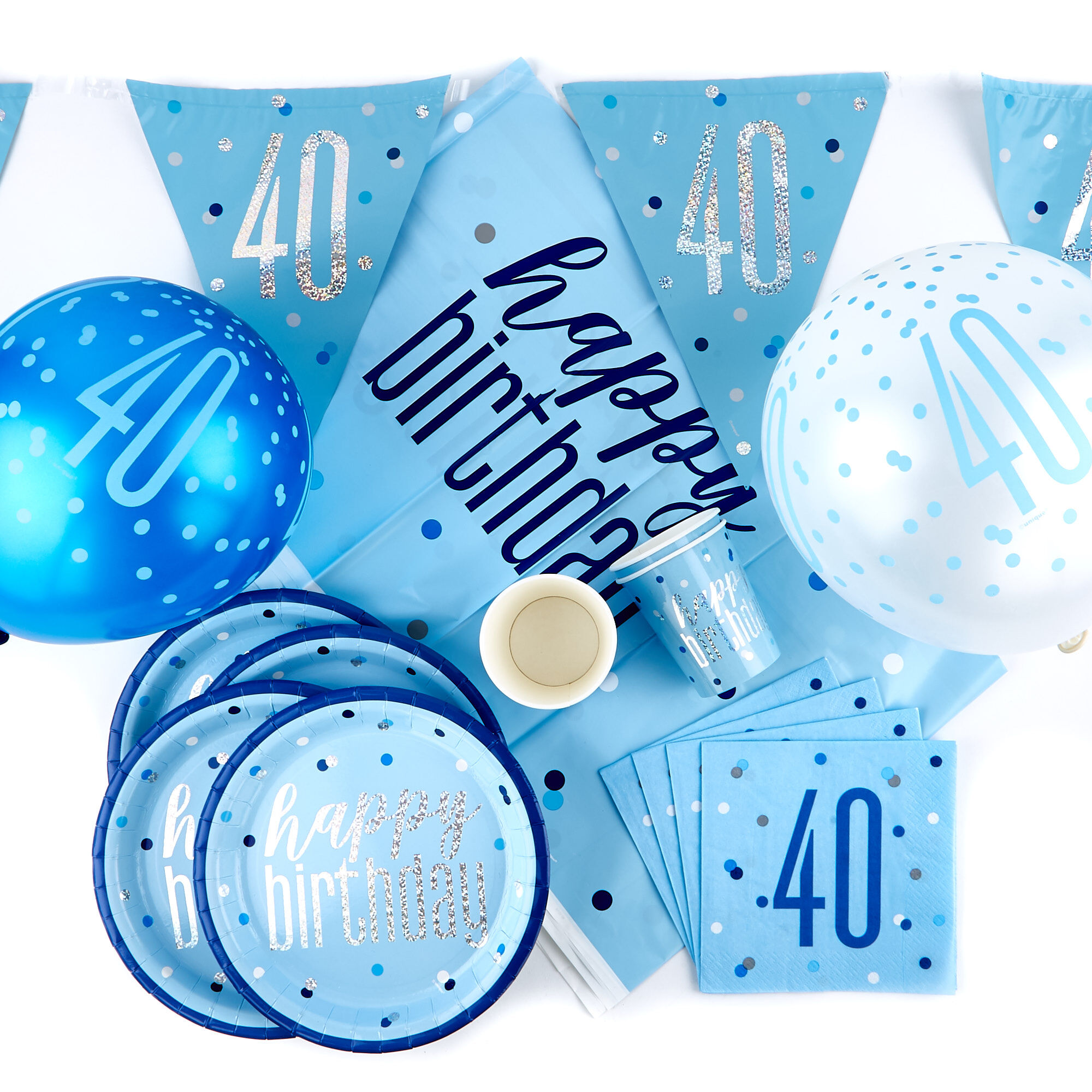 Age 40 Female Birthday Party Pack Number Candles Balloons 40th Banner 