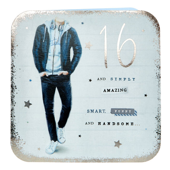 16th Birthday Card - Smart Funny & handsome