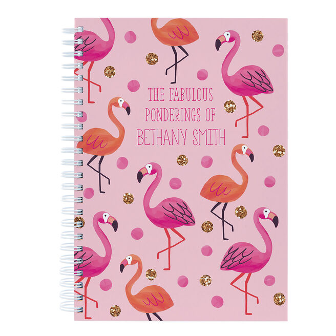 Personalised Notebook - Flamingos