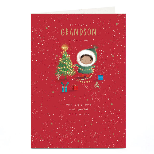 Christmas Card - Tree Lights, Grandson