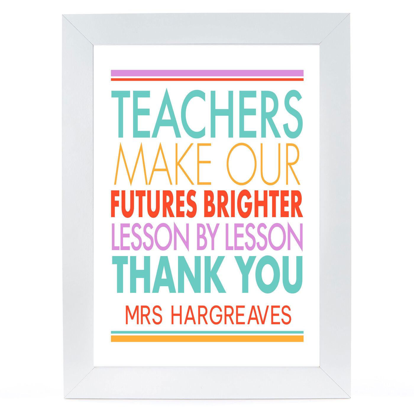 Buy Personalised A3 Print - Teachers Make Our Futures Brighter for GBP ...