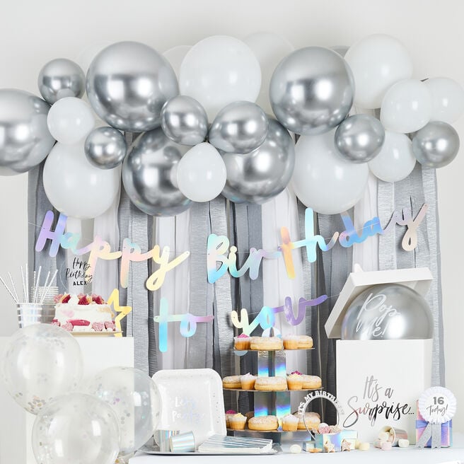 Metallic Silver Birthday Party Range