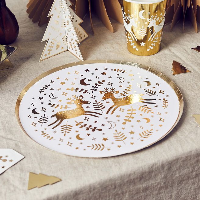 Reindeer Paper Plates - Pack of 8