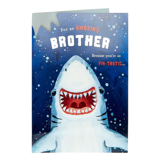 Giant Pop-Out Birthday Card - Brother Shark