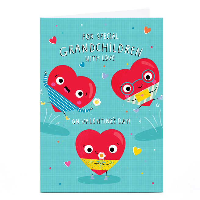 Valentine's Day Card For The Grandchildren - Bouncing Hearts