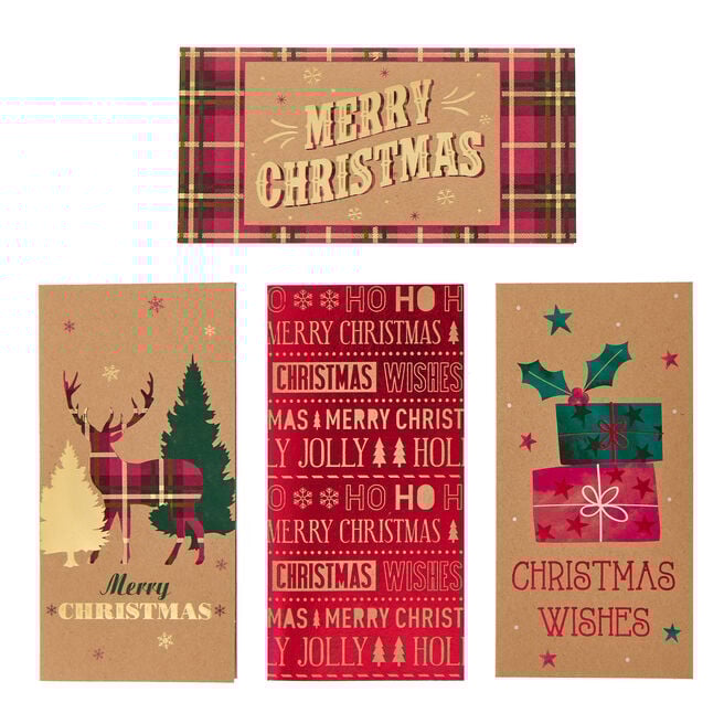 Classic Christmas Money Wallets - Pack of 4